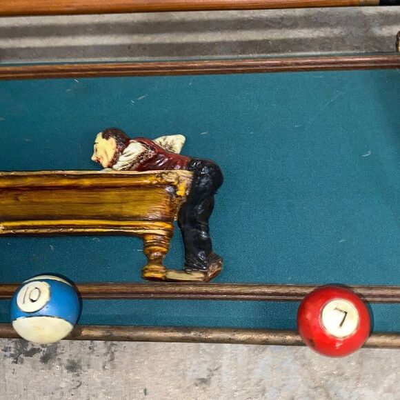 Vintage 1970s Billiard Pool Ball Wooden Coat Rack/ Shelf Wall Display 37x13x12 - Picture 11 of 11